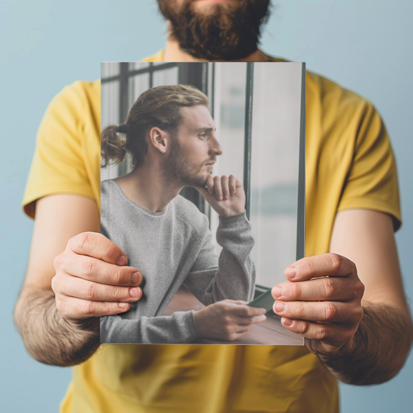 Calm Male Man hold the book