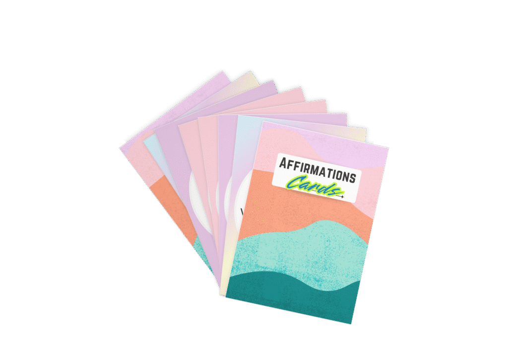 affiramtions carsds mock up clear background