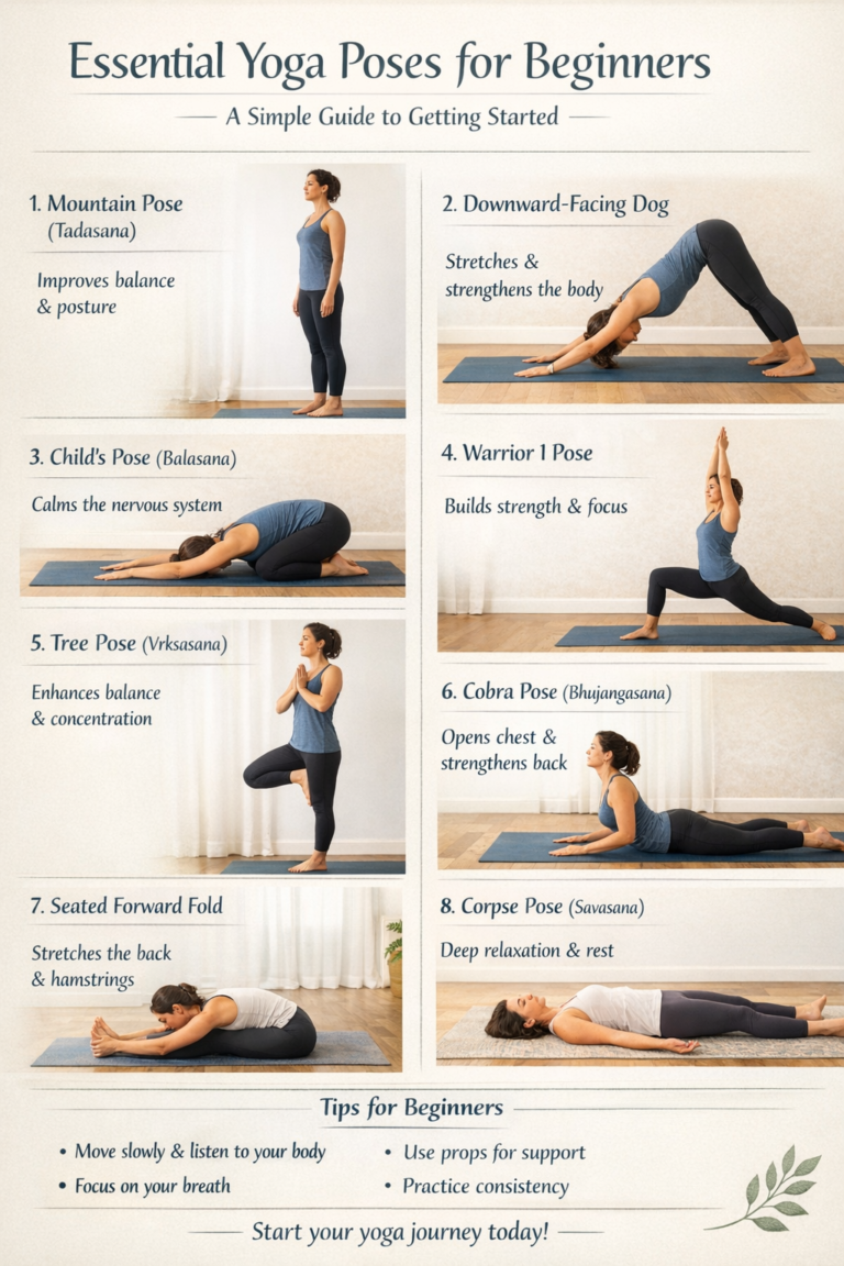 Essential Yoga Poses for Beginners: A Simple Guide to Getting Started | Fitness Hacks for Life